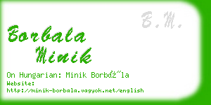 borbala minik business card